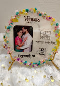 Couple photo frame with flower border